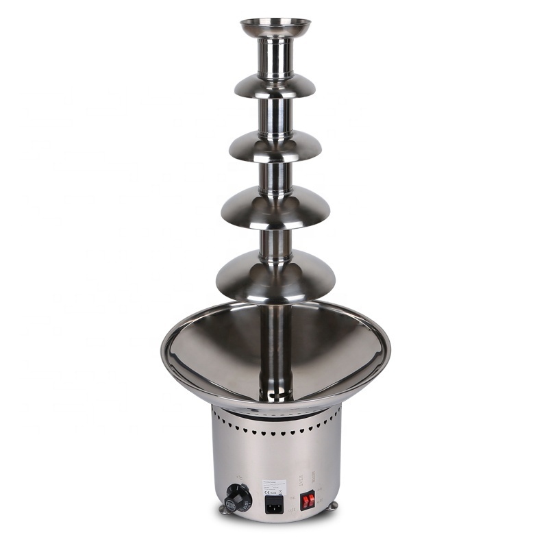 ROHS CE LFGB 304 Stainless Steel Party Electric Commercial Chocolate Fondue Fountain Maker Machine 3 /5/ 7 tier