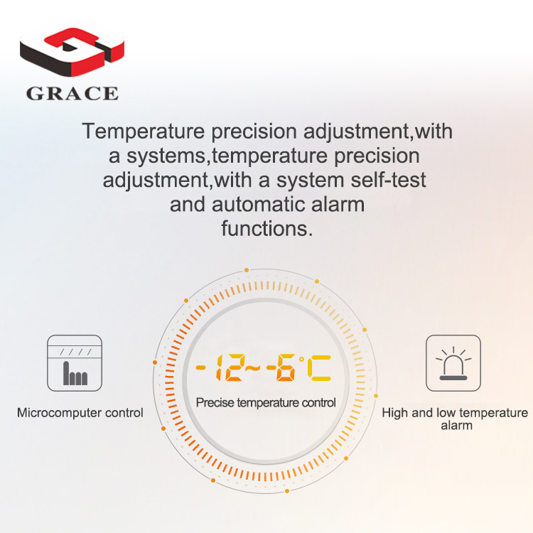 Grace Supermarket Restaurant Kitchen Fresh Food Stainless Steel Commercial Refrigerators and Freezers 6 Door Upright