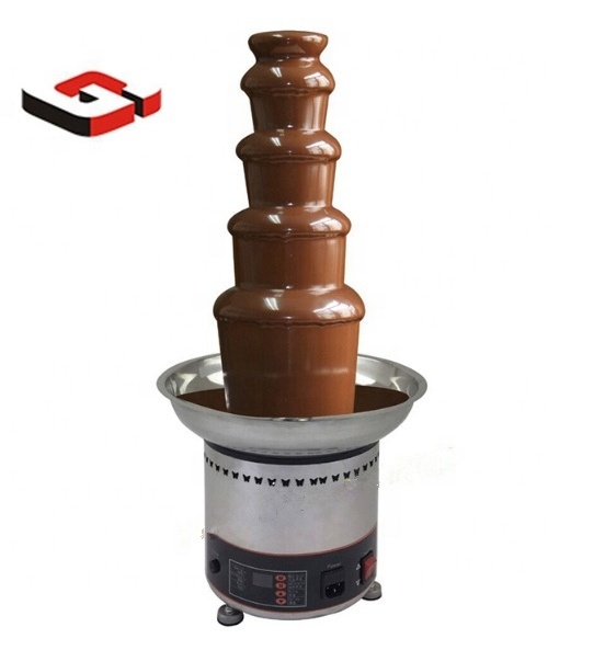 ROHS CE LFGB 304 Stainless Steel Party Electric Commercial Chocolate Fondue Fountain Maker Machine 3 /5/ 7 tier