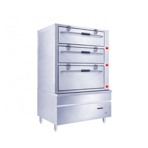 Restaurant Equipment Dim Sum Steamed Cabinet Machine Commercial Kitchen Gas Seafood Steamer