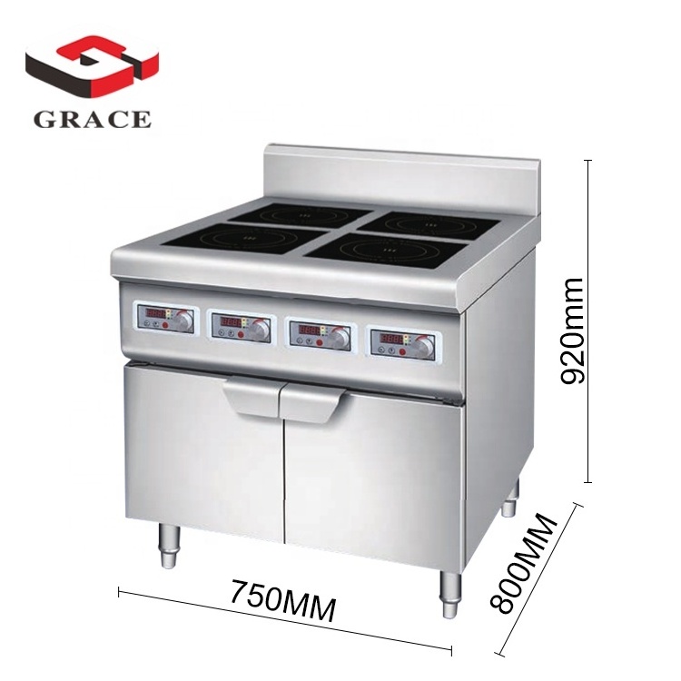 GRACE Freestanding Manufacturer Cabinet Type Six Burner Clay Pot Stove Induction Cooker China Stainless Steel Free Spare Parts