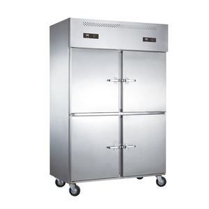 NEW Release  4 Door Stainless Steel with Handle Vertical Upright Deep Freezer and Commercial Refrigerator