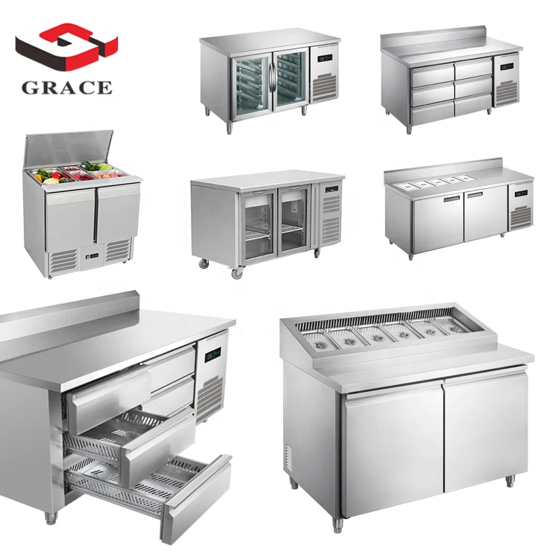 Hotel Kitchen Stainless Steel Commercial Upright French Door Chest Freezer Upright Freezer Chiller Fridge Refrigerator Equipment