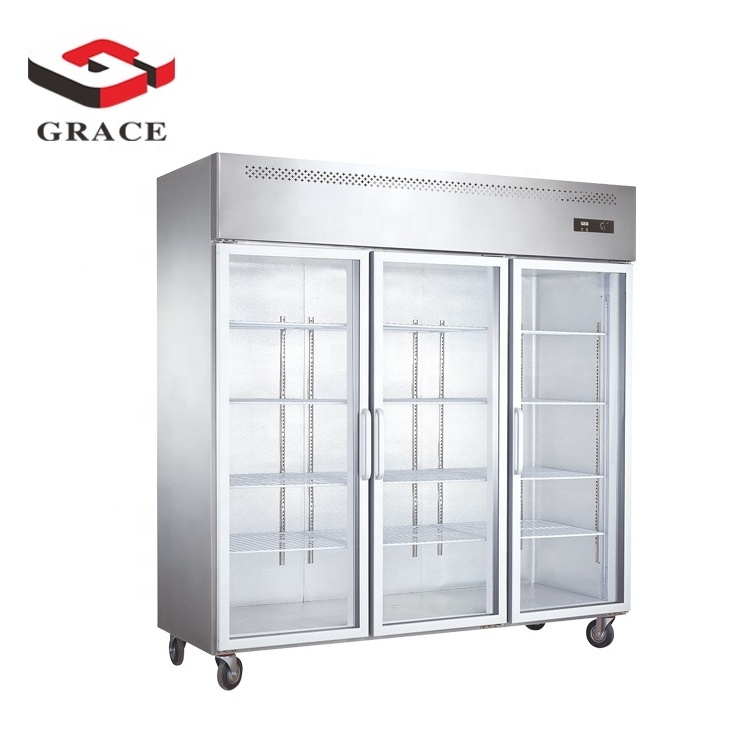 2020 Luxury Commercial Upright 3 Glass Door Display Cooler Freezer