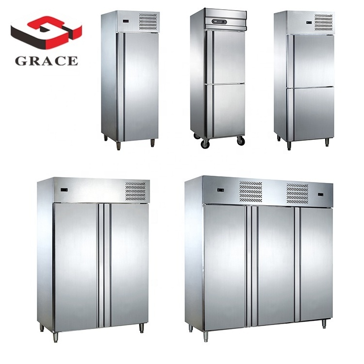 Hotel Kitchen Stainless Steel Commercial Upright French Door Chest Freezer Upright Freezer Chiller Fridge Refrigerator Equipment