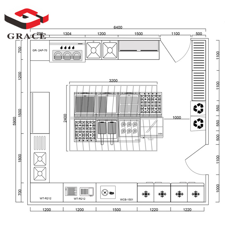 Stainless Steel Work Table Chiller Freezer Hotel Catering Commercial Restaurant Complete Kitchen Cooking Equipment