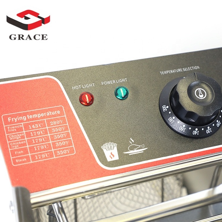 GRACE Commercial Double Fryer KFC Potato Chips Table Top Electric Deep Fryer for Restaurant