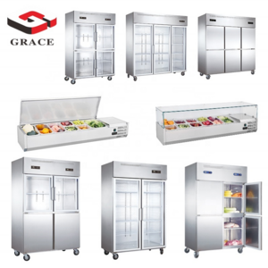 Hotel Kitchen Stainless Steel Commercial Upright French Door Chest Freezer Upright Freezer Chiller Fridge Refrigerator Equipment