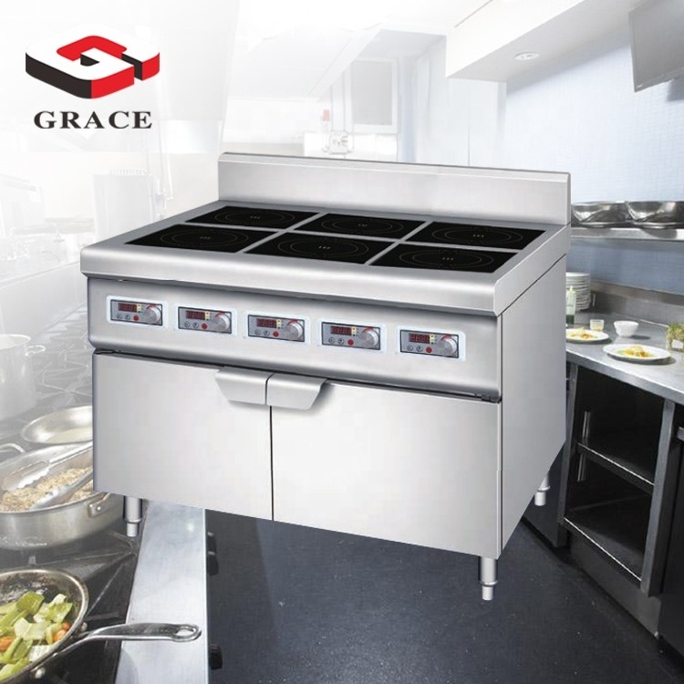 GRACE Freestanding Manufacturer Cabinet Type Six Burner Clay Pot Stove Induction Cooker China Stainless Steel Free Spare Parts