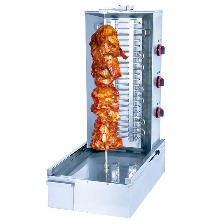 Grace Stainless steel 4 Burners Middle East Gas Chicken Meat Barbecue Rotary Doner Kebab Grill Shawarma Machine