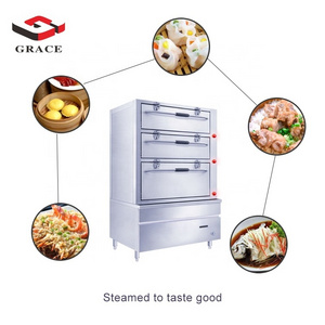 Industrial Commercial Gas/Electric Rice Steamer Machine 3 independent rooms Baby Food Cabinet Seafood Steamer