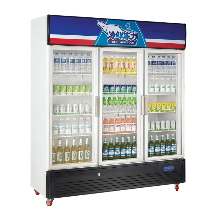 Commercial Beverage Refrigeration Equipment Ice Cream Deep Display Fridge Freezer With Glass Door