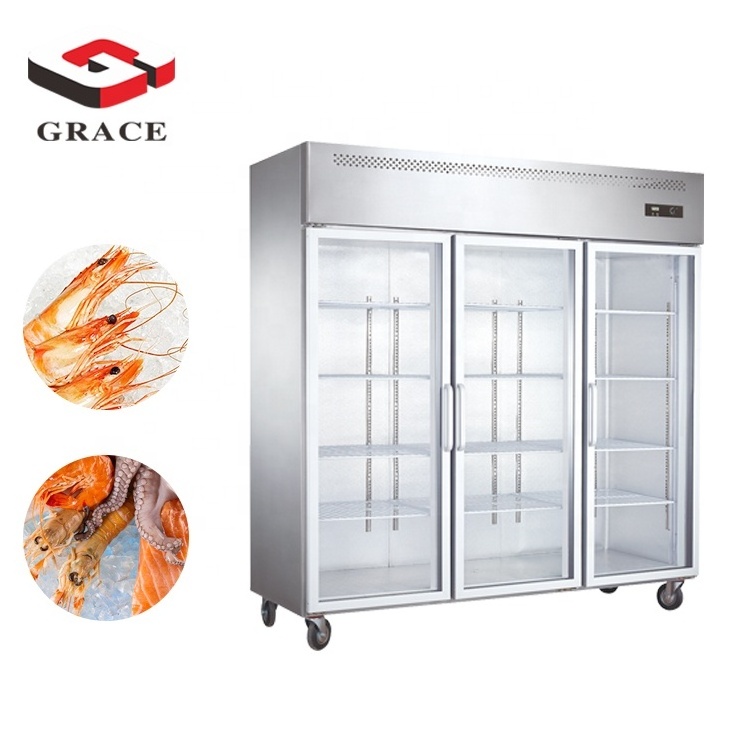 2020 Luxury Commercial Upright 3 Glass Door Display Cooler Freezer