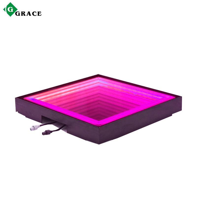 Igracelite Mirror With Led Light Neon Led Dance Floor Mirror Panel 3D Effect Led Dance Floor For Party