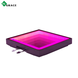 Igracelite Mirror With Led Light Neon Led Dance Floor Mirror Panel 3D Effect Led Dance Floor For Party