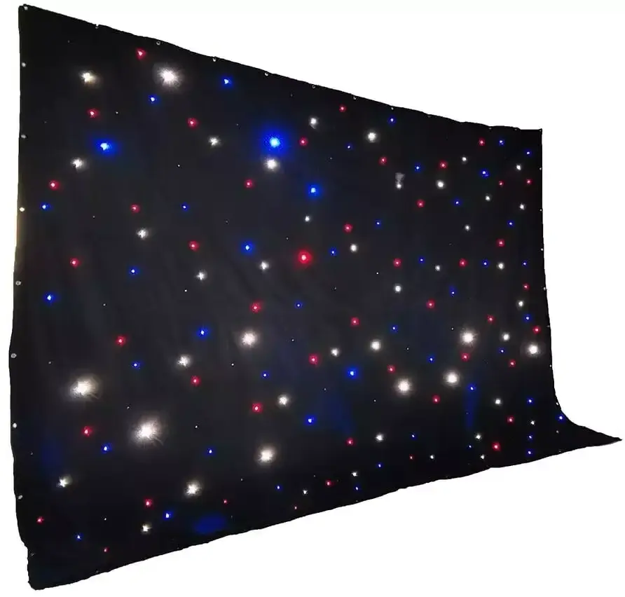 Grace Poles Stand LED Star Lights Shiny Black Velvet Backdrop Lights