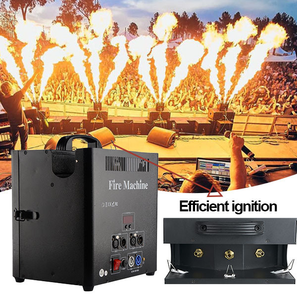 Igracelite LCD Display 3 Head Flame Thrower Stage Show Effect Fire Machine Flame Projector Stage Flame Machine