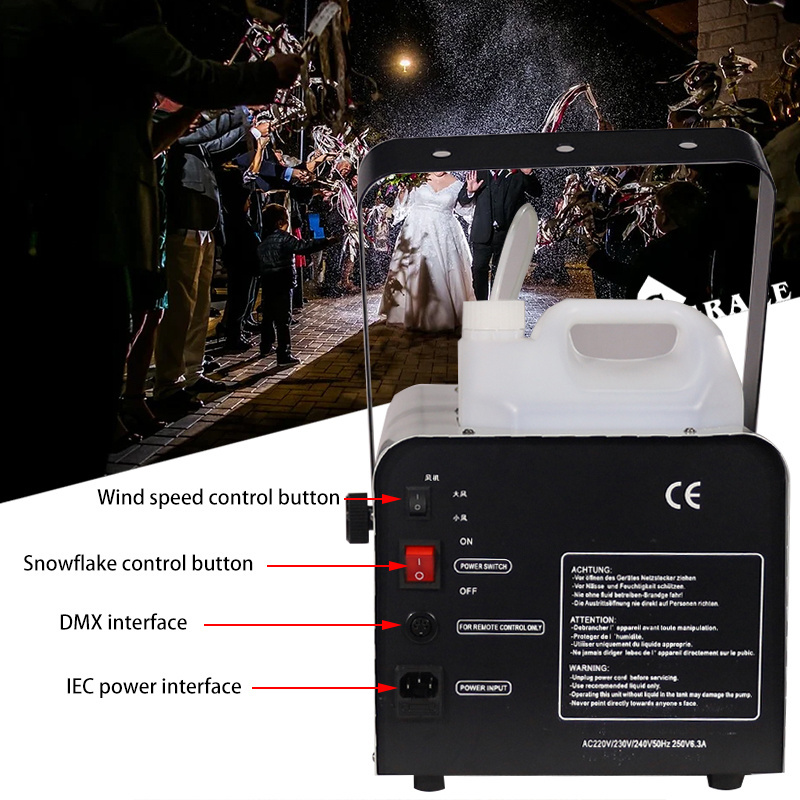 Igracelite 1500W Snow Machine Outdoor Indoor Wedding Christmas Effect Party Snow Machine For Parties