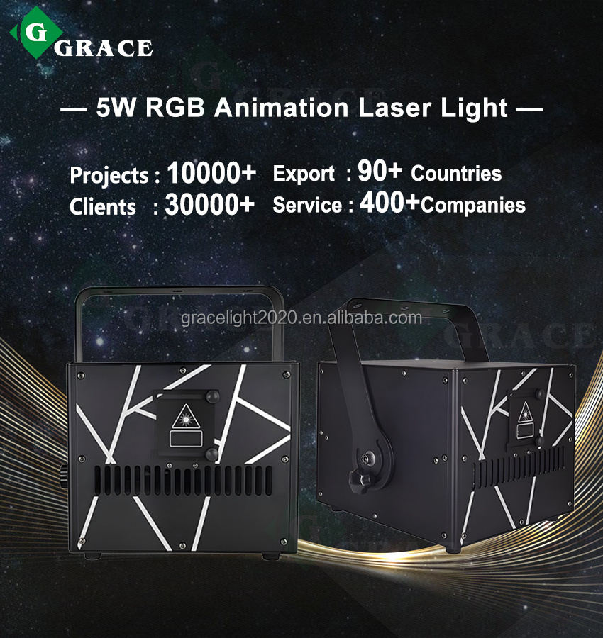 Grace 5W Disco DJ Laser Light Show DMX512 RGB Animation Night Club Laser Light