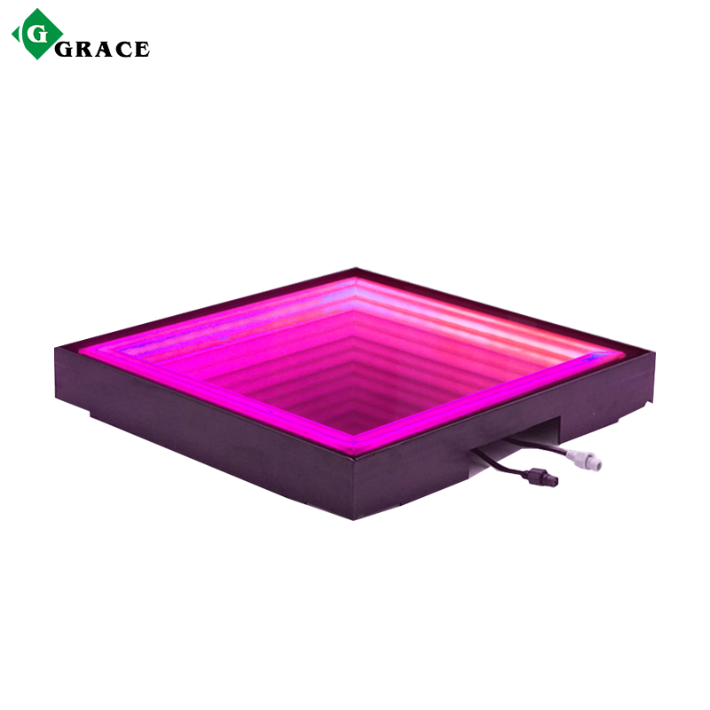 Igracelite Mirror With Led Light Neon Led Dance Floor Mirror Panel 3D Effect Led Dance Floor For Party