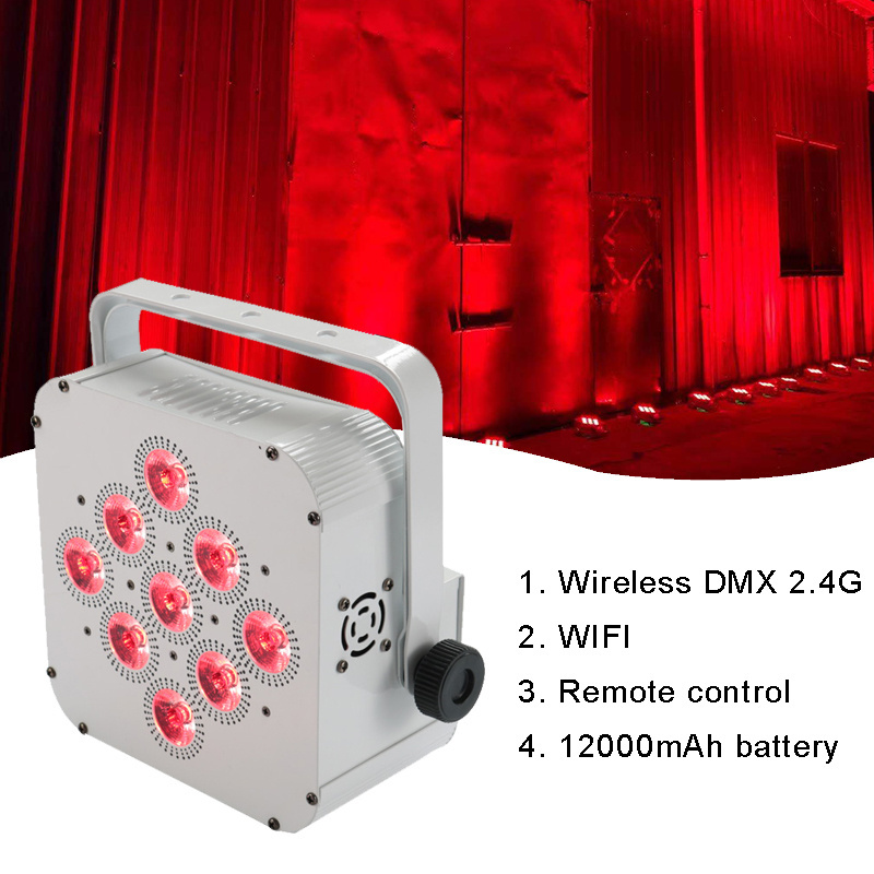 Grace 9*18w Rgbwauv WIFI Wireless Dmx Remote Control LED Par Battery Powered Panel Light