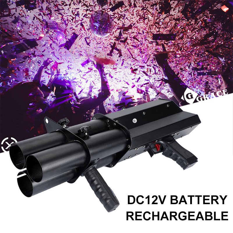 Igracelite 3 Head DJ Effect Jet Spray Handheld Cannon Gun Party Pop Electric Confetti Cannon