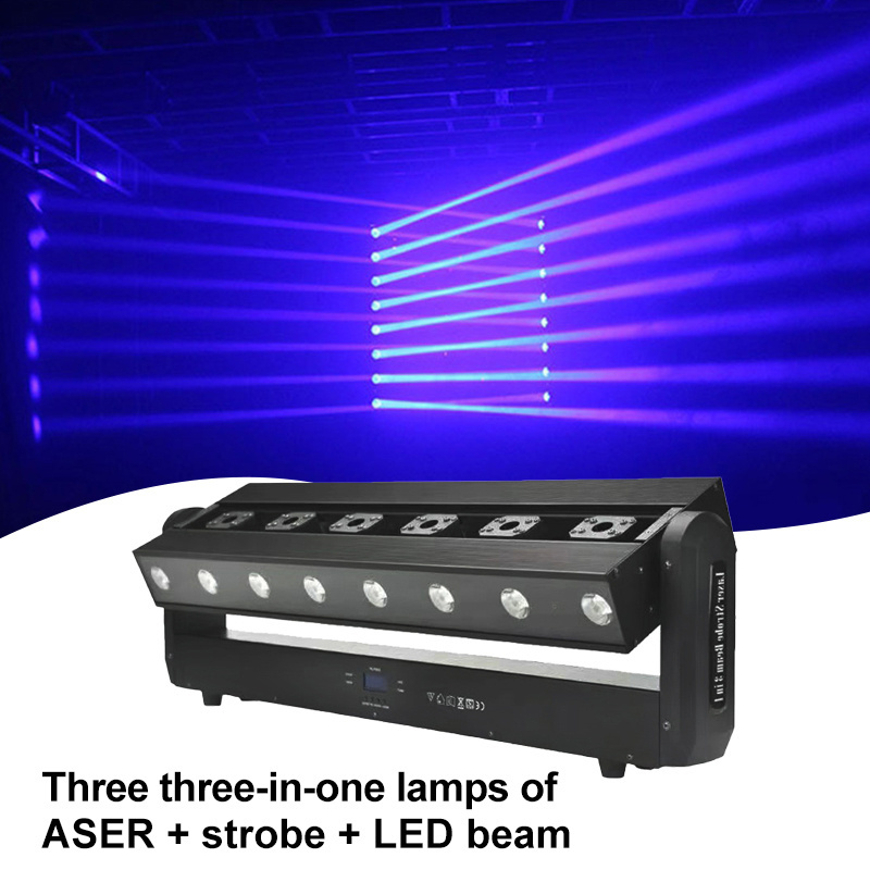 Grace Laser+Strobe Light+LED Beam Light 3in1 Dj Night Club Moving Head Stage Light Laser Bar