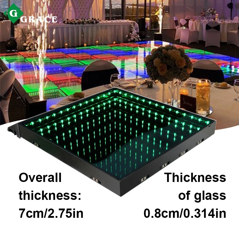 Grace Infinity Fast Setup DJ Light 2ft By 2ft Wireless 3D Mirror Magnet LED Dance Floor