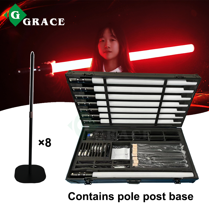 Igracelite 8Pcs *1Set IP65 1.2M Uplights Battery Wireless 360 Degree LED Pixel Tube Light Dmx