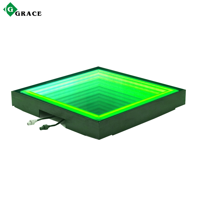 Igracelite Mirror With Led Light Neon Led Dance Floor Mirror Panel 3D Effect Led Dance Floor For Party