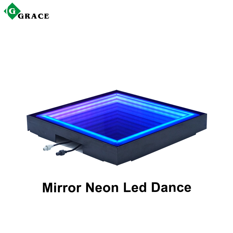 Igracelite Mirror With Led Light Neon Led Dance Floor Mirror Panel 3D Effect Led Dance Floor For Party