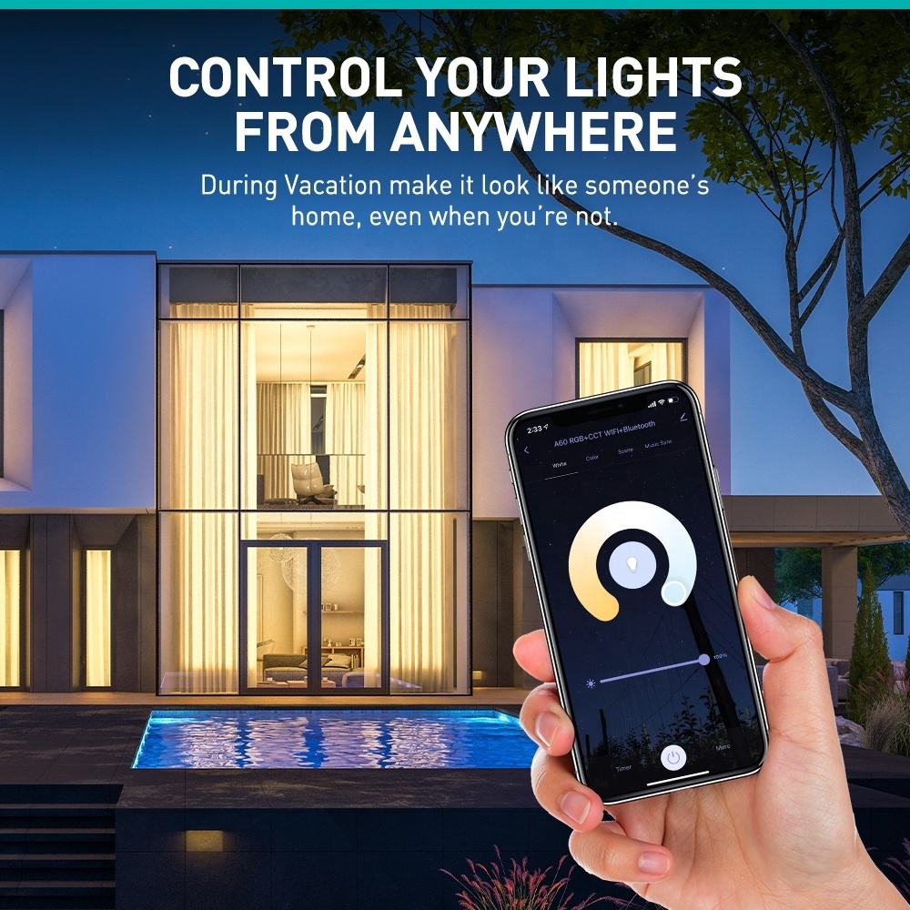 Alexa voice control 220-240v Smart Bulb RGB Wifi Smart Bulb remote Control 9w A60 LED Tuya Smart Bulb