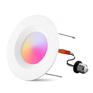 Smart Retrofit LED Recessed Lighting 7 Inch LED Downlights LED Can Lights Color Changing Voice Control Via Alexa Google Home 80