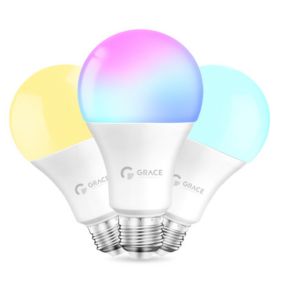 Hot Sale Smart Led Bulbs 9W E27 RGB A19  Led Smart Lights Dimmable Alexa Google Home voice control Matter Smart Home