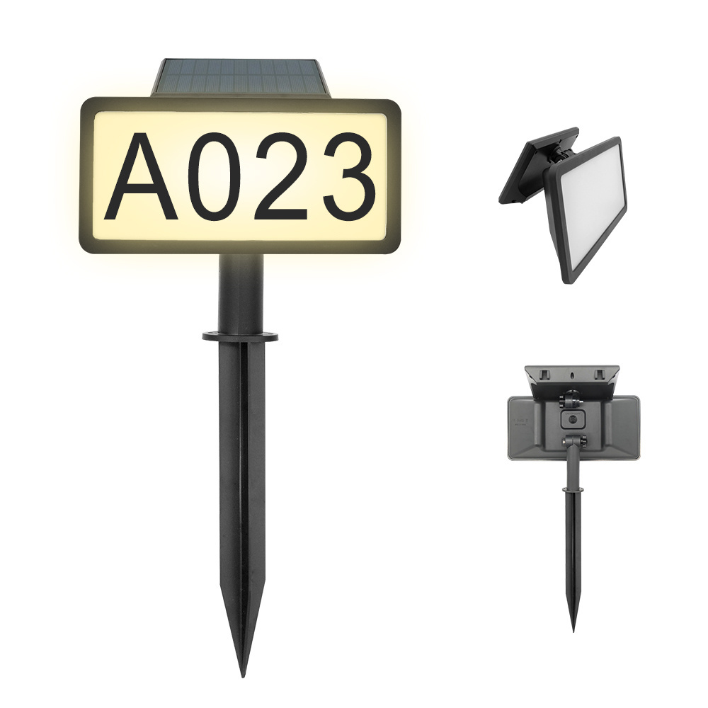 High Quality Limited Time Offer Solar-Powered Outdoor Address Plaque with LED Illumination and Stakes