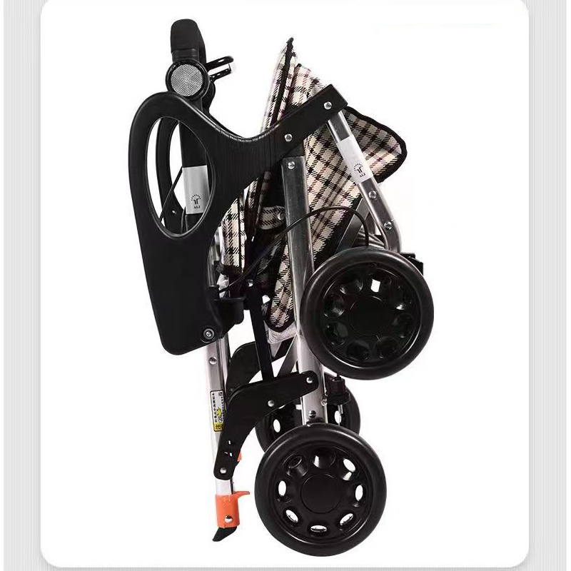 Lightweight folding walking aid for the elderly Foldable Aluminum Rollator With Shopping Bag