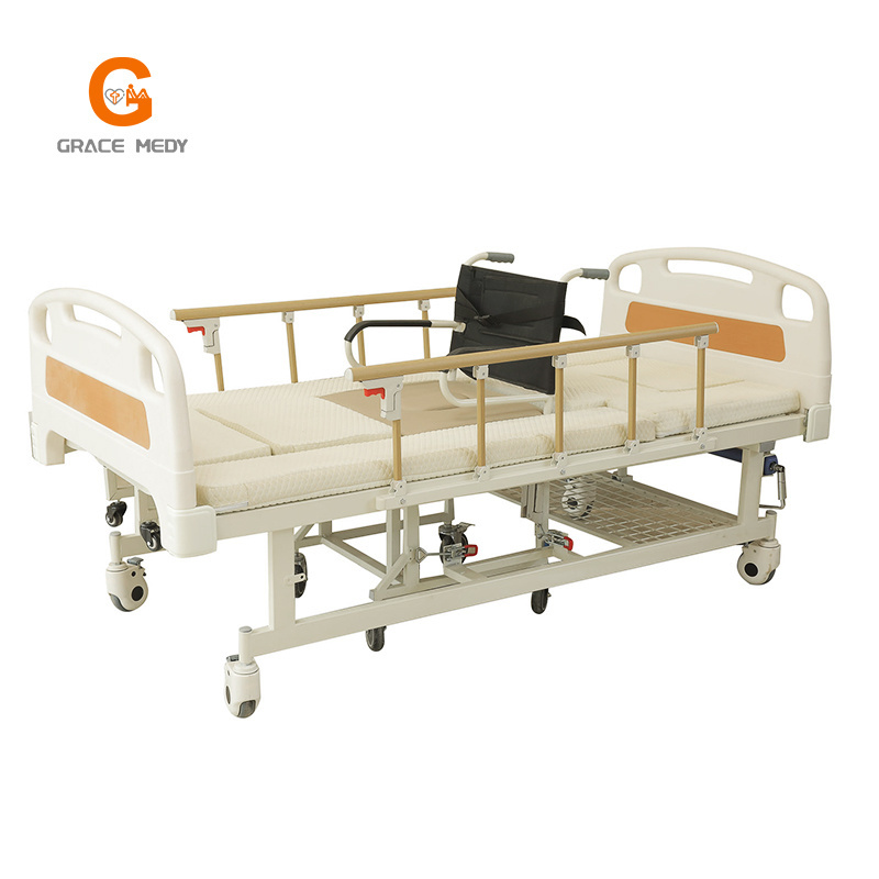 disabled transfer patient from bed to chair 2 cranks hospital mediacl bed patient transfer bed to wheelchair