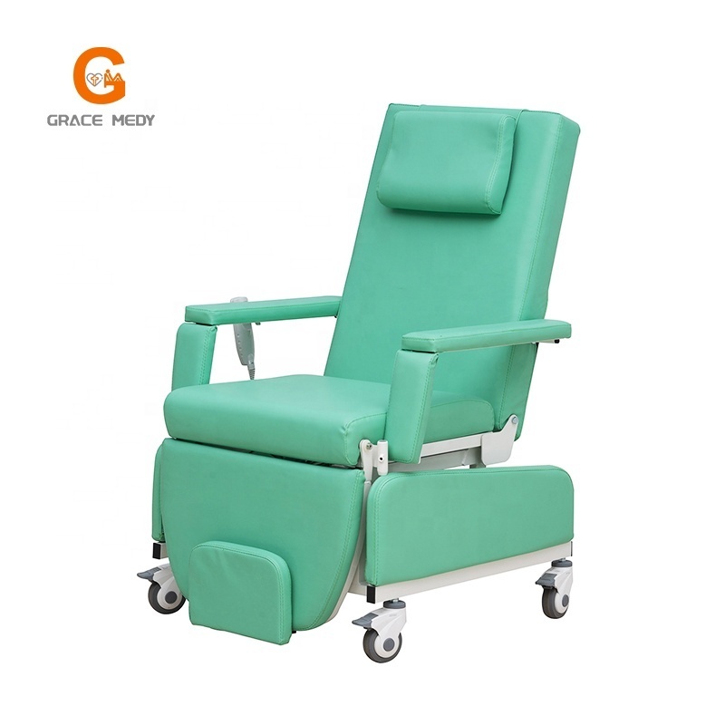 Luxury Electric Blood Donation Hospital Dialysis Room Used Electric and Manual Infusion Chair