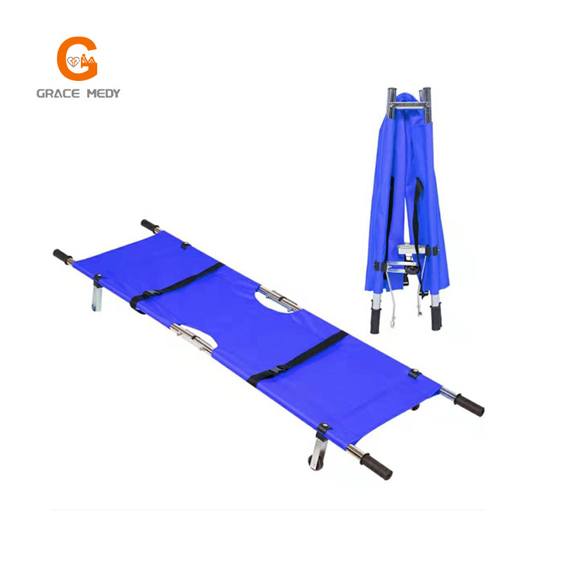 Manufacturers Portable Hospital Foldable Stretcher, Medical Rescue Stretcher, Double Folding Stretcher