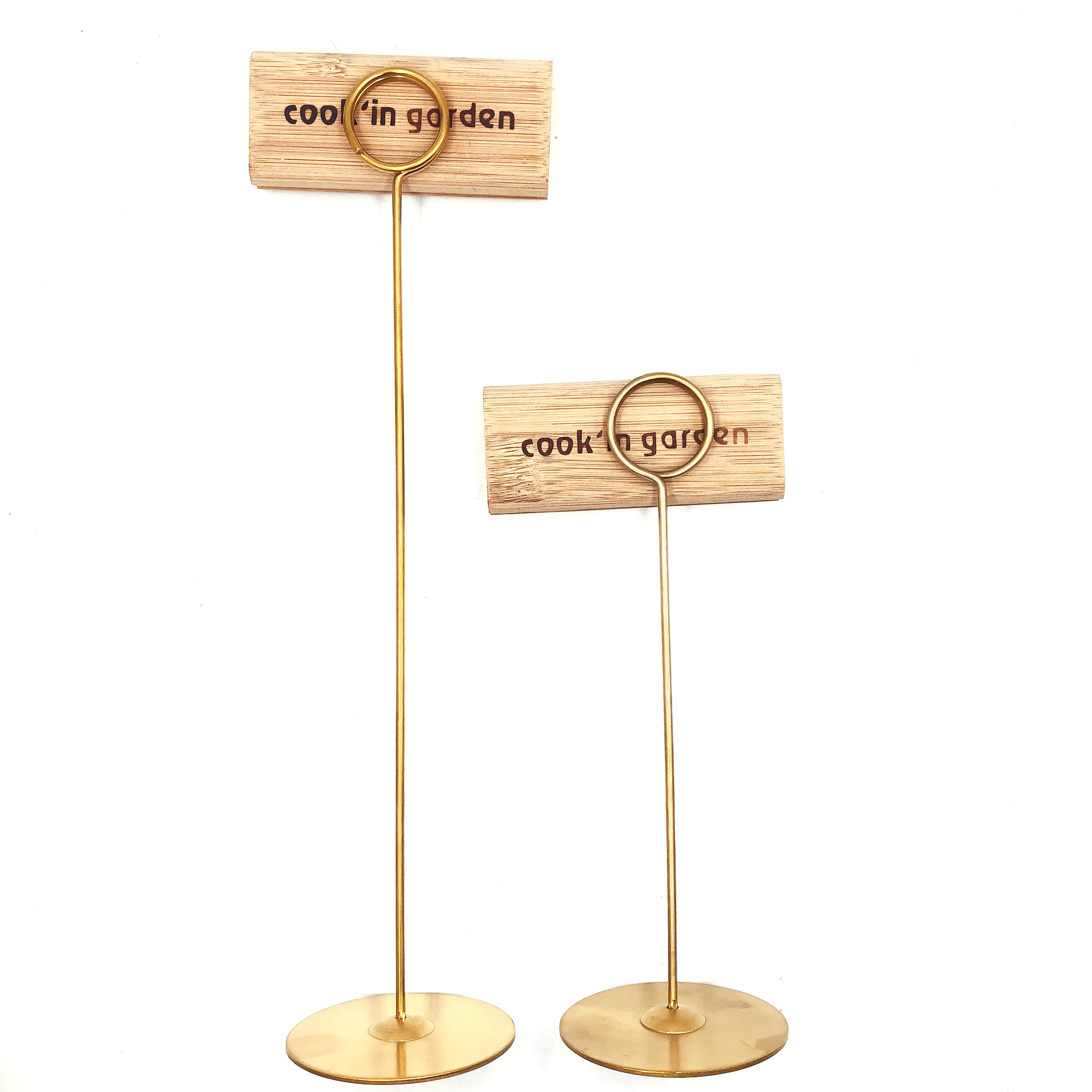 Factory Wholesale Custom design 8 12inch stainless steel Gold Color Table Number Stand