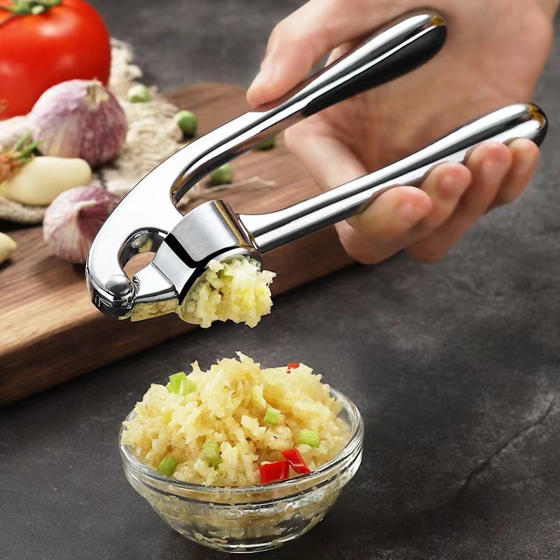 Kitchen Vegetable Convenient High Quality Zinc Alloy Portable Handheld Masher Garlic Press