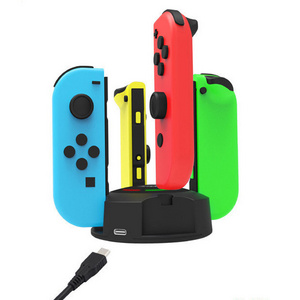 4 In 1 Charger Stand Holder LED Type-C Charger USB Charging Dock Station for Joy-Con Controller