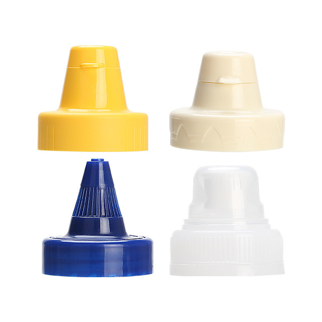 PP high quality flip top valve cap dispensing closure two-piece plastic caps for sauce squeeze clear bottle