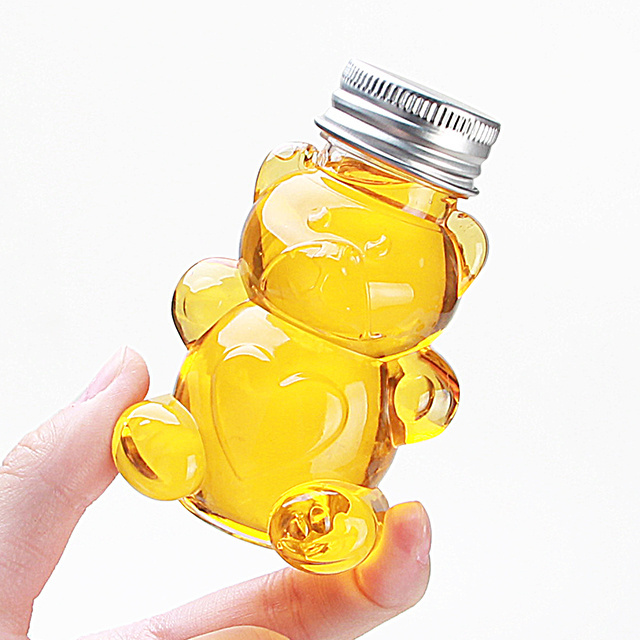 Creative Bear Bottle Transparent Handmade Candy Plastic Bottle Wishing Bottle Wide Mouth Plastic Jar 60ml