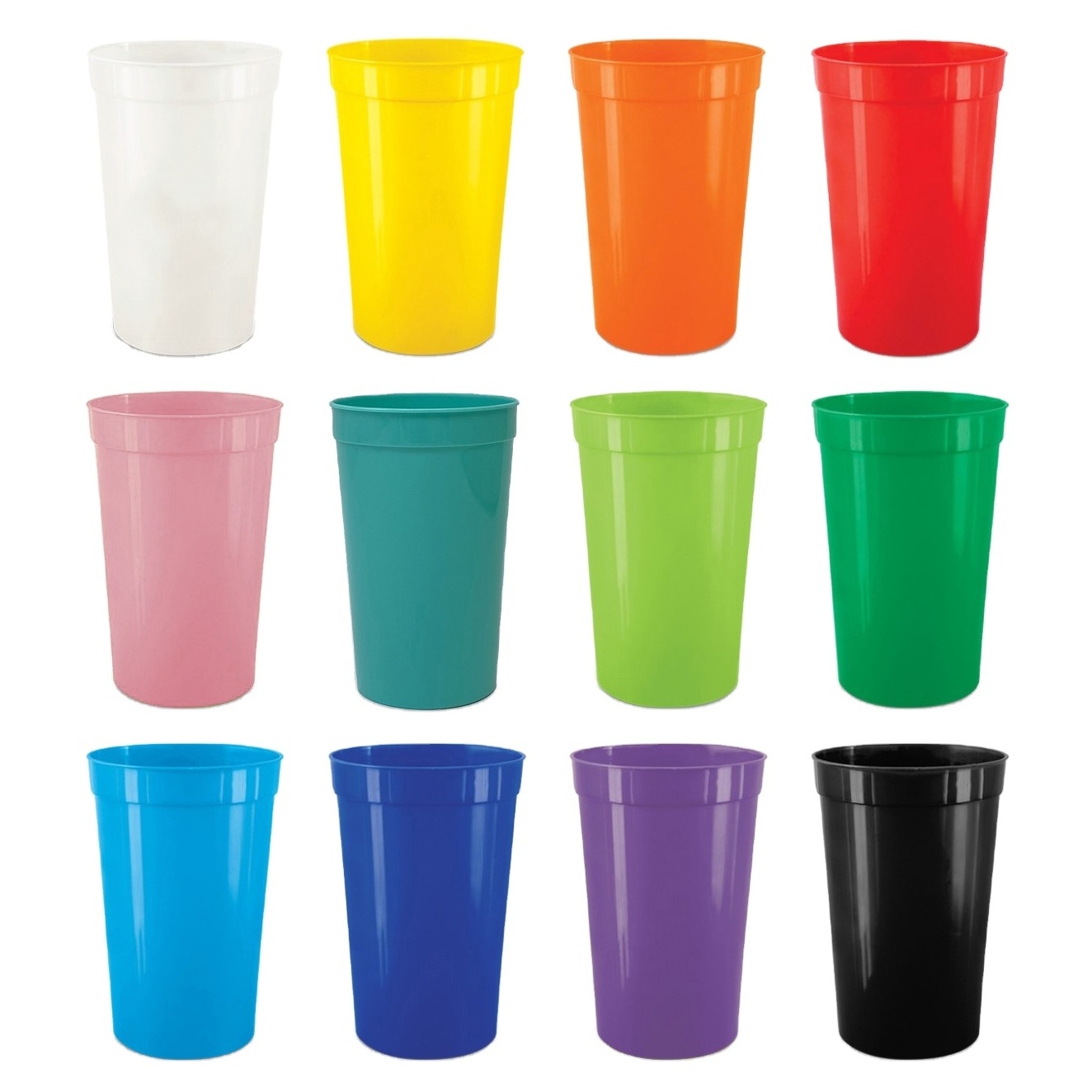 Promotional Plastic Stadium Cup 8oz 10oz 16oz 20oz Unbreakable Plastic Party Cups