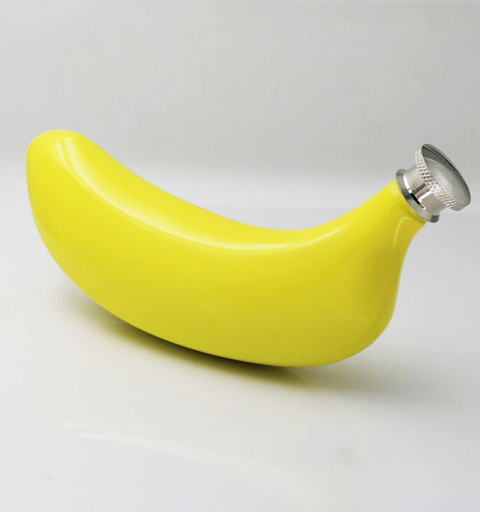 Luxury Novelty Stainless Steel Banana Shape Hip Flask For Promotional