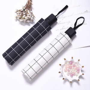 Folding uv - proof checked umbrella rain - proof Vinyl umbrella