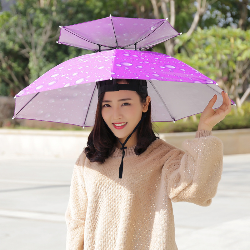 Foldable Sun Umbrella Hat Headwear Fishing Hiking Golf Beach hat Head Hats Outdoor Sports Camping Umbrella