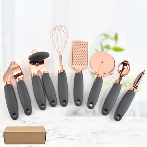 7 Pcs Kitchen Gadget Set Copper Coated Stainless Steel Utensils with Handles