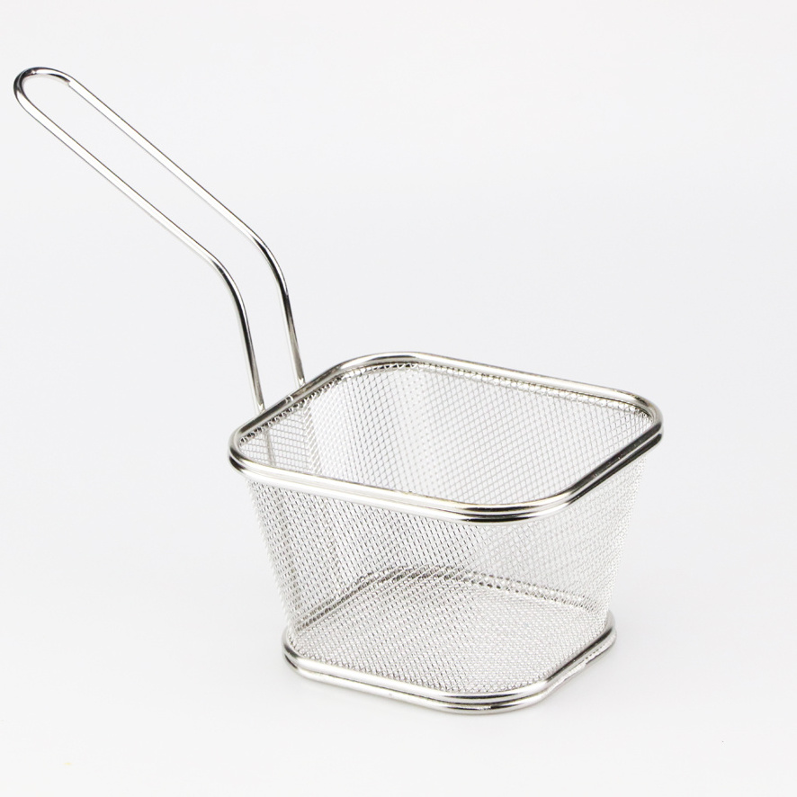 Hot selling home kitchen mini metal stainless steel wire mesh french fries fry basket